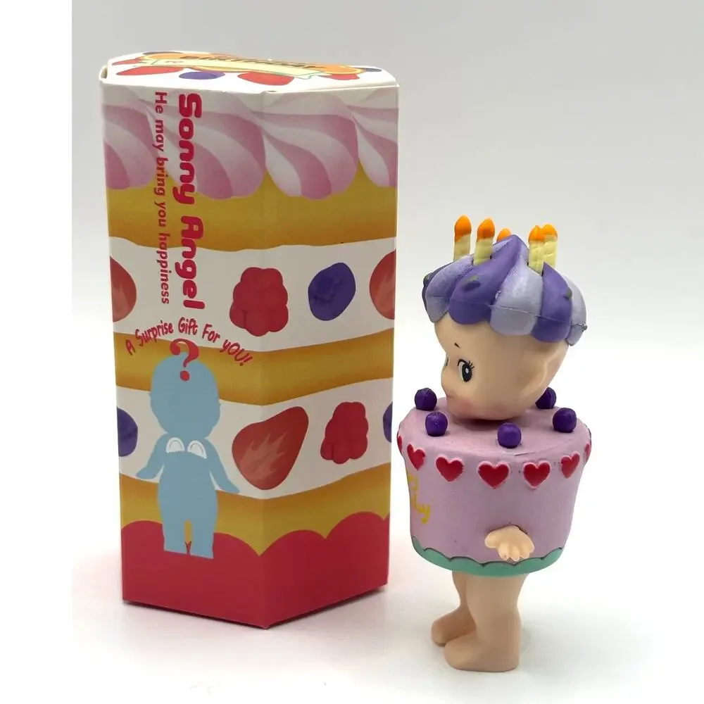 New Unbranded Kewpie/Angel Collectible Mini Figure, Blueberry BD Cake, Open Box